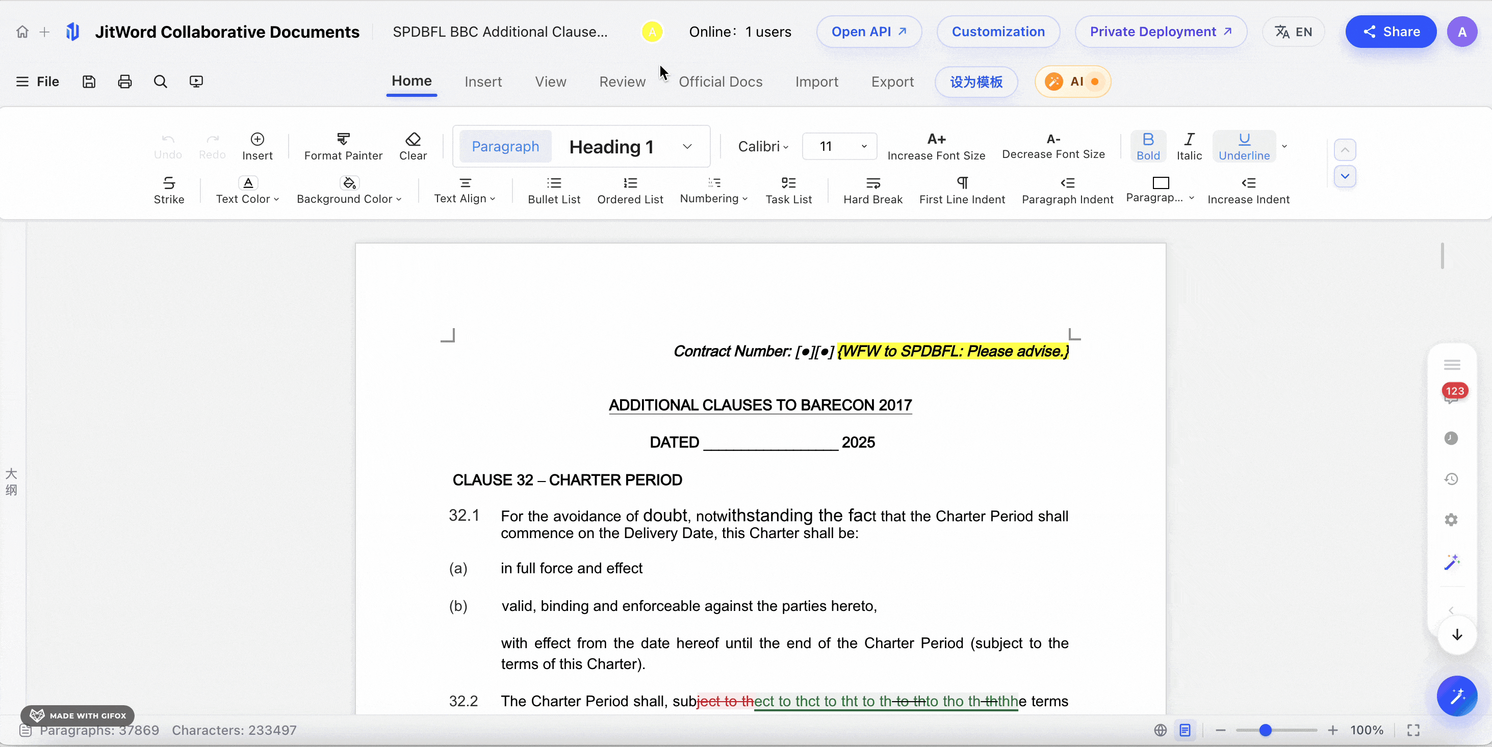 JitWord editor demo